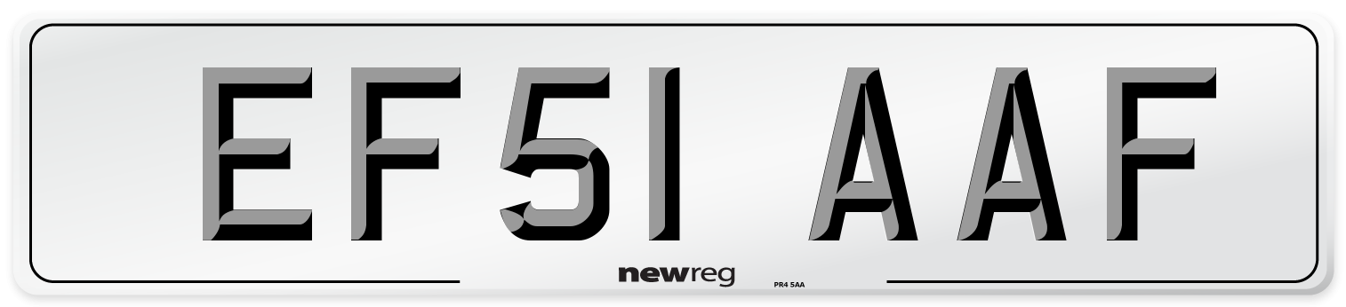 EF51 AAF Number Plate from New Reg